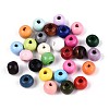 Spray Painted Round Natural Schima Wood Beads WOOD-A018-6mm-31-1