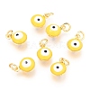 Brass Enamel Charms KK-B024-02G-G-1