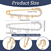 16Pcs 2 Colors Iron Rhinestone Safety Pins FIND-SC0022-23B-2