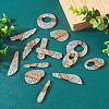 Biyun 14Pcs 7 Styles Transparent Resin & Walnut Wood Pendants RESI-BY0001-06-13