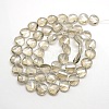 Electroplate Crystal Glass Flat Round Beads Strands EGLA-F062B-01-2