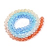 Gradient Color Baking Paint Glass Bead Strands DGLA-A039-T6mm-A012-2