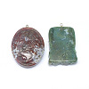 Natural Indian Agate Pendants X-G-P415-17-2