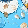 Natural Sea Shell Oval Pendant Decoration HJEW-JM02947-1