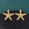 304 Stainless Steel Starfish Stud Earrings EJEW-Z135-02G-03-1