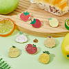 8Pcs 8 Styles Fruits/Vegetables Alloy Enamel Lapel Pin Backs for Backpack Clothes JEWB-FH0002-87-4