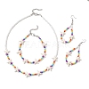 Starfish Synthetic Turquoise & Glass Beaded Bracelets & Earrings & Necklaces SJEW-JS01369-2