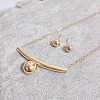 Round 304 Stainless Steel Stud Earrings & Pendant Necklaces Sets FS-WG95951-17-1