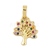 Brass Micro Pave Cubic Zirconia Pendants KK-E108-37G-02-1