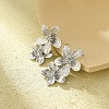304 Stainless Steel Flower Stud Earrings for Women EJEW-U023-09P-1