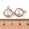 Electroplated Natural Keshi Pearl Flat Round Pendants PEAR-S018-02C-01A-3