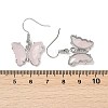 Natural Rose Quartz Brass Dangle Earrings EJEW-M081-01P-02-3