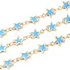 Handmade Alloy Enamel Star Link Chains ENAM-F138-01B-RS-1