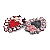 Sacred Heart with Flower Pattern Polyester Fabric Computerized Embroidery Cloth Iron on/Sew on Patches PATC-WH0010-17-2