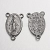 Holy Oval Carved Virgin Mary Tibetan Style Alloy Chandelier Component Links LS-TIBEP-LF0961YKG-B-FF-1
