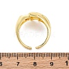 Brass Micro Pave Clear Cubic Zirconia Cuff Rings for Women RJEW-U043-09G-5