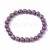 Natural Lepidolite/Purple Mica Stone Stretch Bracelets X-BJEW-S138-03B-02-2