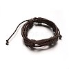 Adjustable Genuine Leather Cord Braided Multi-Strand Bracelets BJEW-M169-05-1