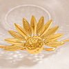 Flower 304 Stainless Steel Adjustable Cuff Rings for Women RJEW-M103-04D-G-1