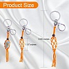 4Pcs  4 Colors Macrame Fringe Braided Keychain AJEW-SW00014-03-2