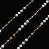 Rondelle Glass Beaded Link Chains CHS-G028-07G-01-1