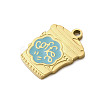 304 Stainless Steel Enamel Pendants STAS-I336-01G-02-2