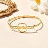 201 Stainless Steel Flat Round Link Bangles for Women BJEW-R014-01G-04-2