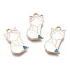 Rack Plating Alloy Enamel Pendants ENAM-S122-92-1