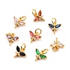 Brass Micro Pave Cubic Zirconia Charms KK-A156-07G-RS-1