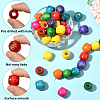 200Pcs Dyed Natural Maple Wood Beads WOOD-SP0001-64-3