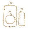 Brass Rolo Chains & Coffee Bean Chain Necklaces SJEW-JS01178-1