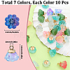 70Pcs 7 Colors Transparent Spray Painted Glass Charms GLAA-SC0001-91-2