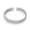 304 Stainless Steel Cuff Bangles BJEW-L642-05-2