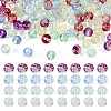 200Pcs 4 Colors Baking Painted Transparent Glass Bead Strands DGLA-TA0001-07-10