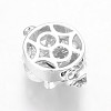 Hollow Flower Rack Plating Brass Micro Pave Cubic Zirconia Box Clasps KK-L141-14P-NR-2