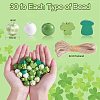 150Pcs 5 Styles Saint Patrick's Day Wood European Beads Set WOOD-SZ0001-27-2