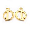 Golden Plated Alloy Letter Pendants X-PALLOY-J718-01G-D-1
