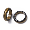 Natural Tiger Eye Plain Band Ring RJEW-P044-01A-07-2