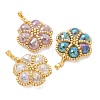6Pcs 6 Colors Seed Beads & Glass Beaded Pendants PALLOY-MZ01299-2