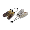 2Pcs Natural Mexican Agate Pendants G-B105-01F-2