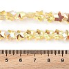 Electroplate Transparent Glass Beads Strands EGLA-U004-03A-HP01-4