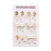 304 Stainless Steel Dangle Stud Earrings EJEW-L226-039G-3