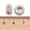 Brass Micro Pave Orange Cubic Zirconia European Beads CU-CBAB99C-03P-3