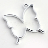 Rack Plating Alloy Butterfly Open Back Bezel Pendants X-PALLOY-S047-34D-FF-2