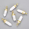 Natural Howlite Double Terminated Pointed Pendants G-G902-B21-1