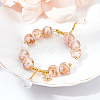 40pcs Handmade Inner Flower Gold Sand Lampwork Round Beads LAMP-OC0001-37-5