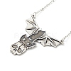 Alloy Skull with Bat Pendant Necklace LS-NJEW-G056-02AS-1