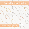 SUPERFINDINGS 80Pcs 4 Colors Brass Earring Hooks KK-FH0004-45-4