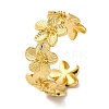 Rack Plating Brass Flower Open Cuff Rings for Women RJEW-S242-01G-A-1