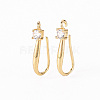 Brass Micro Pave Clear Cubic Zirconia Earring Hooks ZIRC-S068-003-NF-1